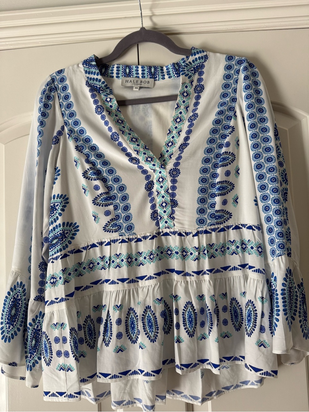 Hale Bob boho peasant blouse XS